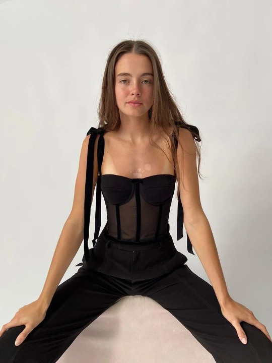 Coquette Aesthetic Meshed Beauty Lace-Up Top - Y2K Fashion with a Tempting Twist Coquette Aesthetic Meshed Beauty Lace-Up Top - Y2K Fashion with a Tempting Twist