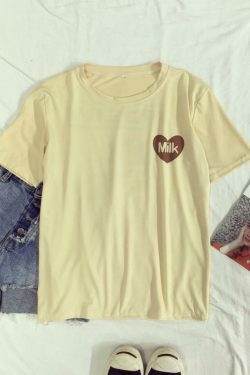 Coquette Aesthetic Milk Box Graphic Tee - Y2K Fashion Women's Clothing