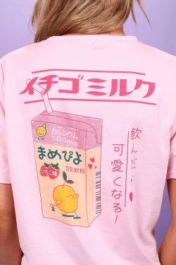 Coquette Aesthetic Milk Box Graphic Tee - Y2K Fashion Women's Clothing