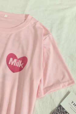Coquette Aesthetic Milk Box Graphic Tee - Y2K Fashion Women's Clothing
