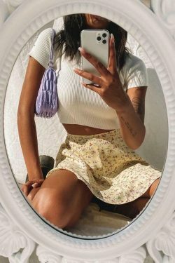 Coquette Aesthetic Mini Floral Skirt - Y2K Fashion with a Touch of Grunge and Pastel Goth Vibes