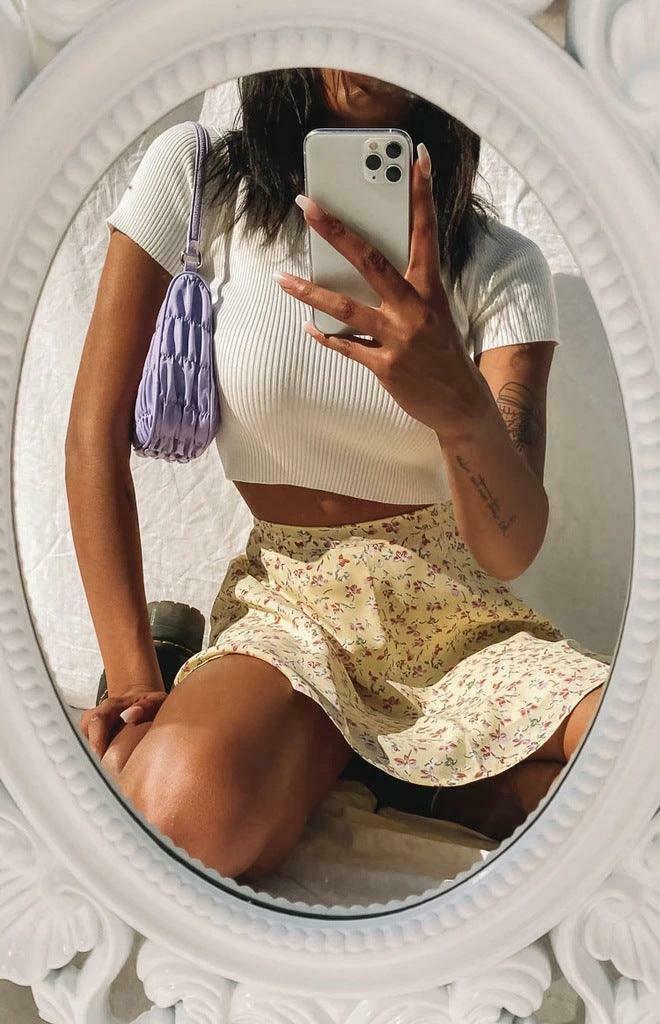 Coquette Aesthetic Mini Floral Skirt - Y2K Fashion with a Touch of Grunge and Pastel Goth Vibes Coquette Aesthetic Mini Floral Skirt - Y2K Fashion with a Touch of Grunge and Pastel Goth Vibes