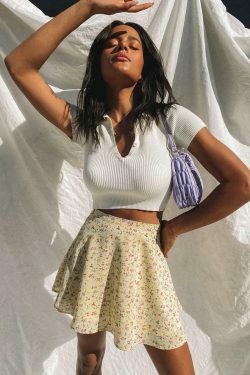 Coquette Aesthetic Mini Floral Skirt - Y2K Fashion with a Touch of Grunge and Pastel Goth Vibes