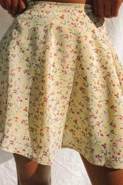 Coquette Aesthetic Mini Floral Skirt - Y2K Fashion with a Touch of Grunge and Pastel Goth Vibes