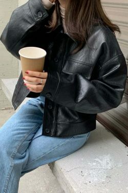 Coquette Aesthetic Mod Mingle Long Sleeves Jacket - Y2K Fashion Grunge Style Cute Tops Cargo Skirt