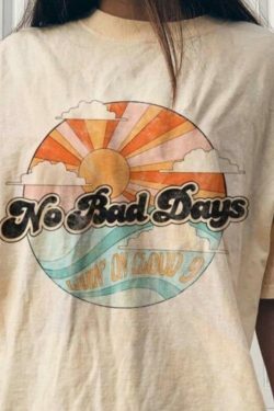 Coquette Aesthetic No Bad Days T-Shirt - Y2K Fashion Women's Cute Tops Grunge Style