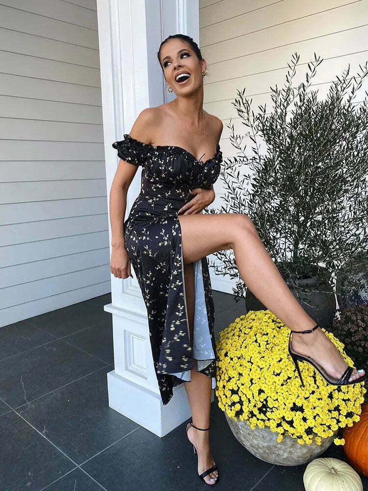 Coquette Aesthetic Off-Shoulder Dress: Y2K Fashion with Rural Radiance Charm Coquette Aesthetic Off-Shoulder Dress: Y2K Fashion with Rural Radiance Charm