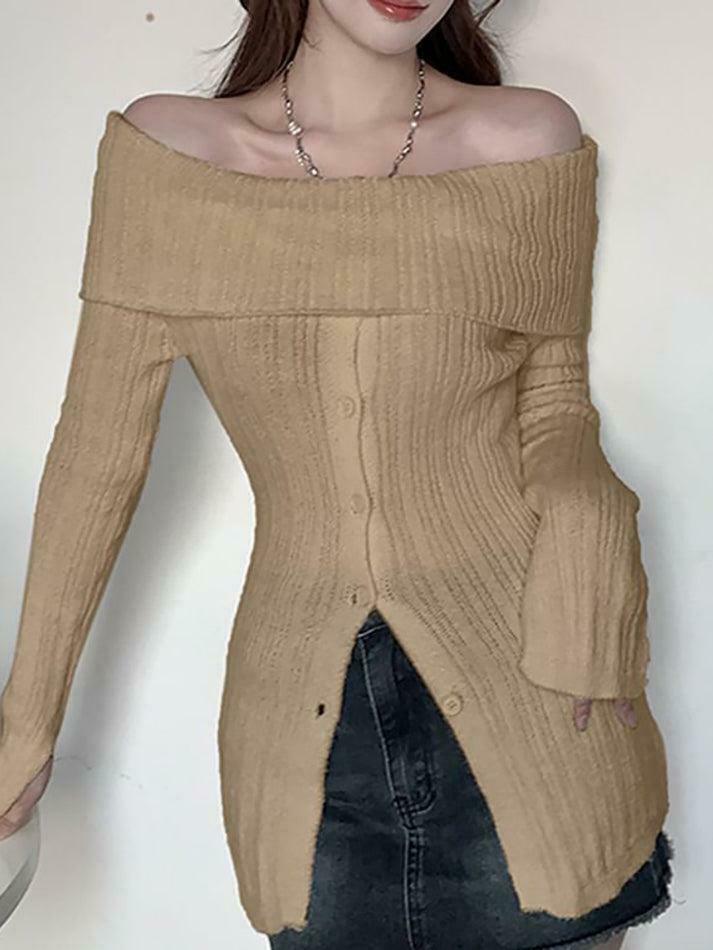 Coquette Aesthetic Off-Shoulder Sweater - Y2K Fashion Grunge Style Cute Tops & Cargo Skirt Coquette Aesthetic Off-Shoulder Sweater - Y2K Fashion Grunge Style Cute Tops & Cargo Skirt