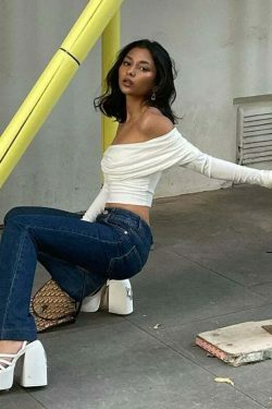 Coquette Aesthetic Off-Shoulder Tee: Y2K Fashion with a Touch of Grunge and Pastel Goth Vibes