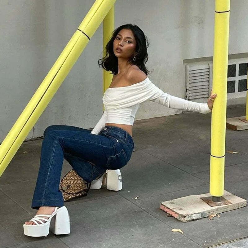 Coquette Aesthetic Off-Shoulder Tee: Y2K Fashion with a Touch of Grunge and Pastel Goth Vibes Coquette Aesthetic Off-Shoulder Tee: Y2K Fashion with a Touch of Grunge and Pastel Goth Vibes