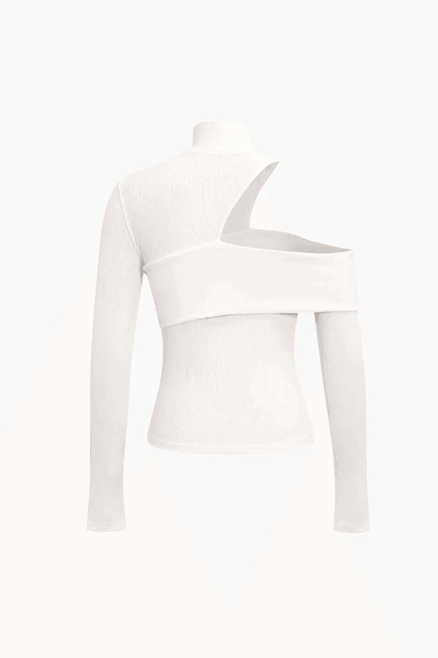 Coquette Aesthetic One Shoulder Top with Mock Neck - Y2K Fashion Statement