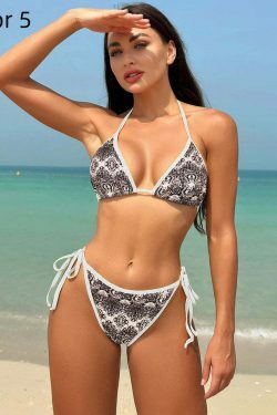 Coquette Aesthetic Open-Back Bikini: Y2K Fashion for Women