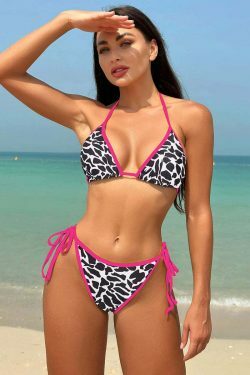 Coquette Aesthetic Open-Back Bikini: Y2K Fashion for Women