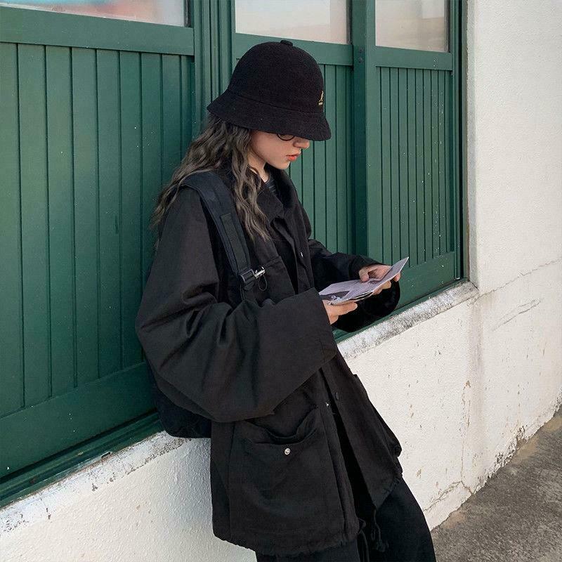 Coquette Aesthetic Oversized Cargo Jacket for Women - Y2K Fashion Statement Piece with Grunge Vibes