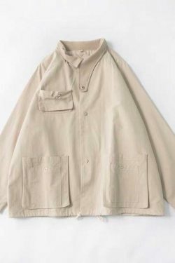 Coquette Aesthetic Oversized Cargo Jacket for Women - Y2K Fashion Statement Piece with Grunge Vibes