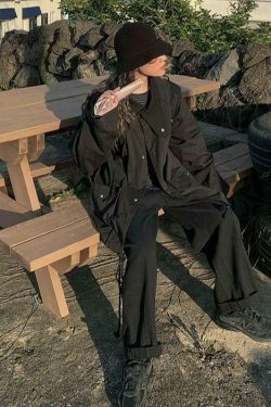 Coquette Aesthetic Oversized Cargo Jacket for Women - Y2K Fashion Statement Piece with Grunge Vibes