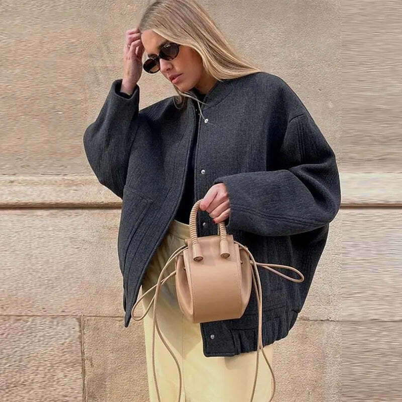 Coquette Aesthetic Oversized Coat for Women - Y2K Fashion Statement Piece with Sleek Design Coquette Aesthetic Oversized Coat for Women - Y2K Fashion Statement Piece with Sleek Design