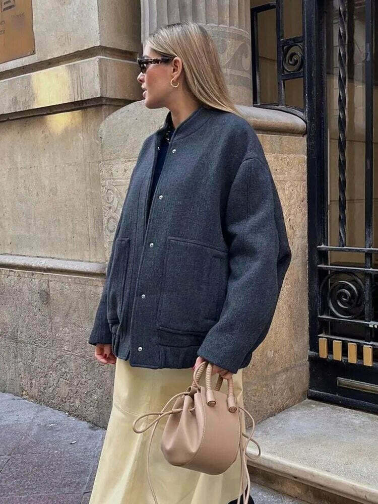 Coquette Aesthetic Oversized Coat for Women - Y2K Fashion Statement Piece with Sleek Design Coquette Aesthetic Oversized Coat for Women - Y2K Fashion Statement Piece with Sleek Design