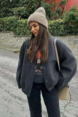 Coquette Aesthetic Oversized Coat for Women - Y2K Fashion Statement Piece with Sleek Design