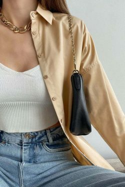 Coquette Aesthetic Oversized Cotton Blouse - Y2K Fashion Women's Clothing