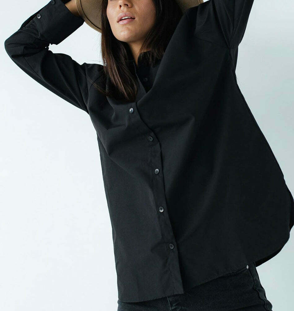 Coquette Aesthetic Oversized Cotton Blouse - Y2K Fashion Women's Clothing