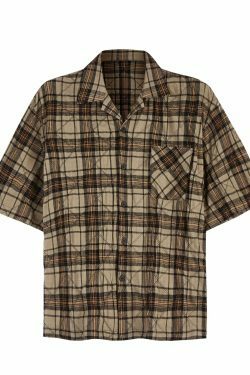 Coquette Aesthetic Oversized Plaid Shirt for Women - Y2K Fashion Statement Piece