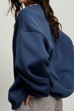 Coquette Aesthetic Oversized Sweatshirt - Y2K Fashion Grunge Style Cute Tops & Pastel Goth Outfits