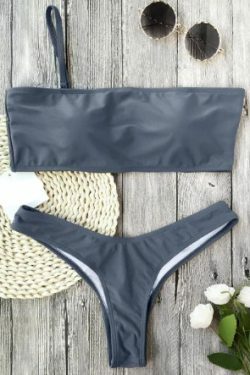Coquette Aesthetic Padded Bandeau Thong Bikini - Y2K Fashion Swimwear