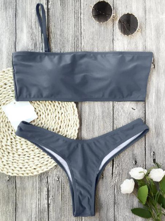 Coquette Aesthetic Padded Bandeau Thong Bikini - Y2K Fashion Swimwear Coquette Aesthetic Padded Bandeau Thong Bikini - Y2K Fashion Swimwear