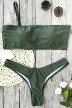 Coquette Aesthetic Padded Bandeau Thong Bikini - Y2K Fashion Swimwear
