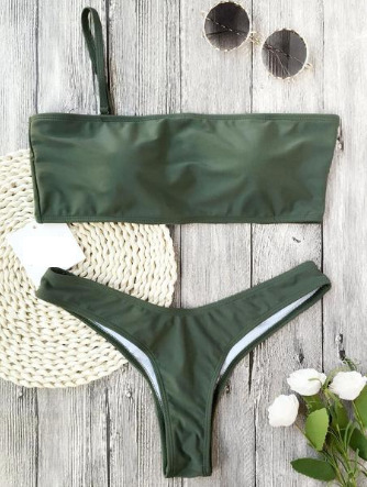 Coquette Aesthetic Padded Bandeau Thong Bikini - Y2K Fashion Swimwear Coquette Aesthetic Padded Bandeau Thong Bikini - Y2K Fashion Swimwear