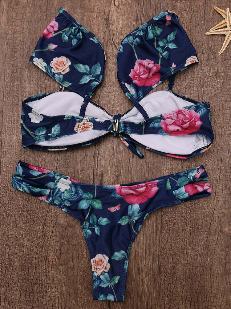 Coquette Aesthetic Padded Double-Strap Bikini Set - Y2K Fashion Swimwear Coquette Aesthetic Padded Double-Strap Bikini Set - Y2K Fashion Swimwear