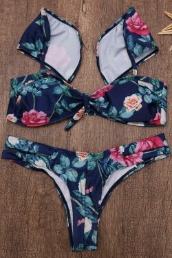 Coquette Aesthetic Padded Double-Strap Bikini Set - Y2K Fashion Swimwear