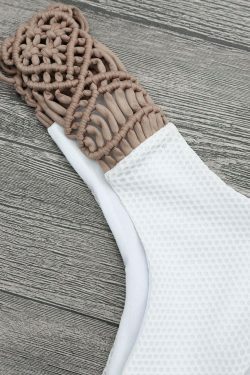 Coquette Aesthetic Padded Macrame Fishnet Bikini Set