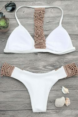 Coquette Aesthetic Padded Macrame Fishnet Bikini Set