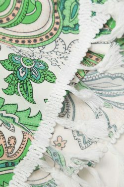 Coquette Aesthetic Paisley Print Tassel Hem Shorts