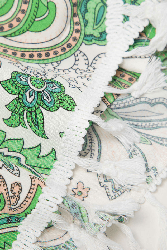 Coquette Aesthetic Paisley Print Tassel Hem Shorts Coquette Aesthetic Paisley Print Tassel Hem Shorts