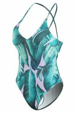 Coquette Aesthetic Palm Leaf Print Underwire Swimsuit