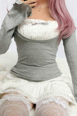 Coquette Aesthetic Patchwork Pleat Fungus Hoodie