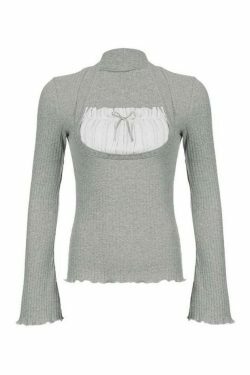 Coquette Aesthetic Patchwork Pleat Fungus Hoodie