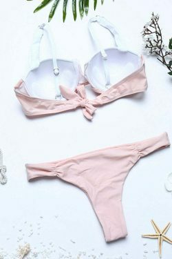 Coquette Aesthetic Patchwork Thong Ruffled Bikini - Y2K Fashion Swimwear