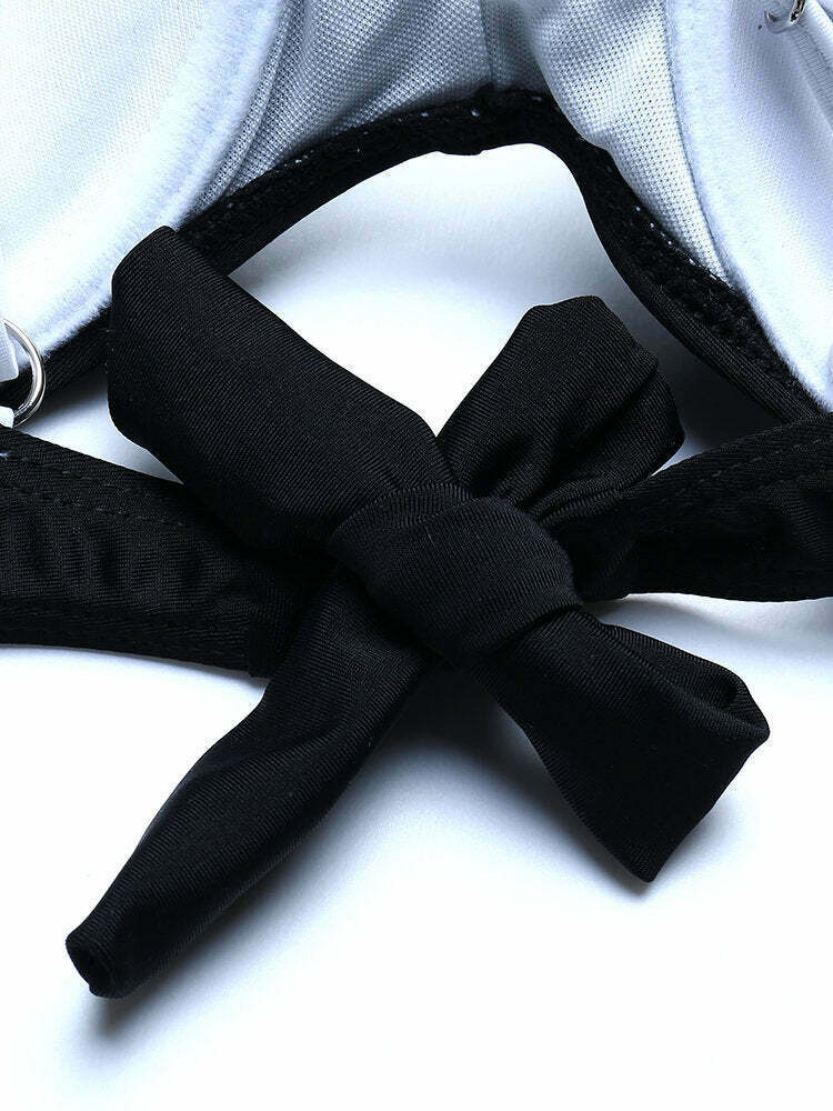 Coquette Aesthetic Patchwork Thong Ruffled Bikini - Y2K Fashion Swimwear Coquette Aesthetic Patchwork Thong Ruffled Bikini - Y2K Fashion Swimwear