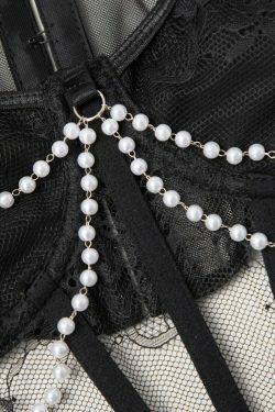 Coquette Aesthetic Pearl Lace Cami Top - Y2K Fashion Statement Piece