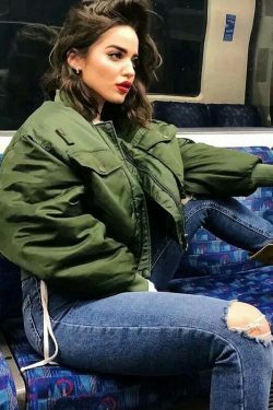 Coquette Aesthetic Pine Groove Bomber Jacket - Y2K Fashion Women's Outerwear