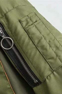 Coquette Aesthetic Pine Groove Bomber Jacket - Y2K Fashion Women's Outerwear