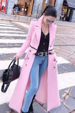 Coquette Aesthetic Pink Coat: Y2K Style Mid-Length Outerwear