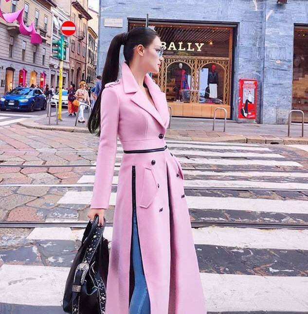 Coquette Aesthetic Pink Coat: Y2K Style Mid-Length Outerwear Coquette Aesthetic Pink Coat: Y2K Style Mid-Length Outerwear