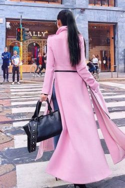 Coquette Aesthetic Pink Coat: Y2K Style Mid-Length Outerwear