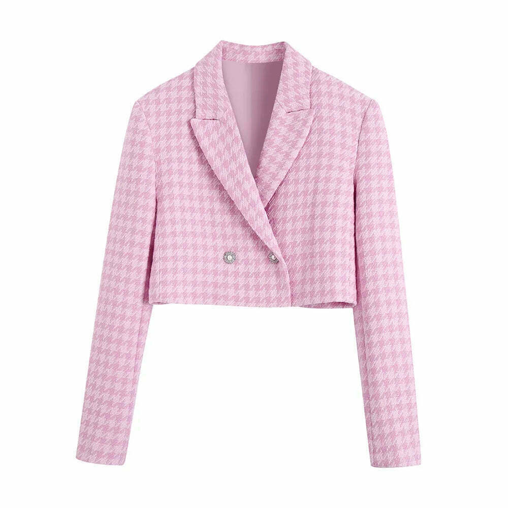 Coquette Aesthetic Pink Tartan Set - Y2K Fashion Outfit for Women