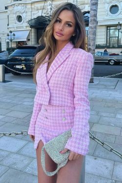 Coquette Aesthetic Pink Tartan Set - Y2K Fashion Outfit for Women